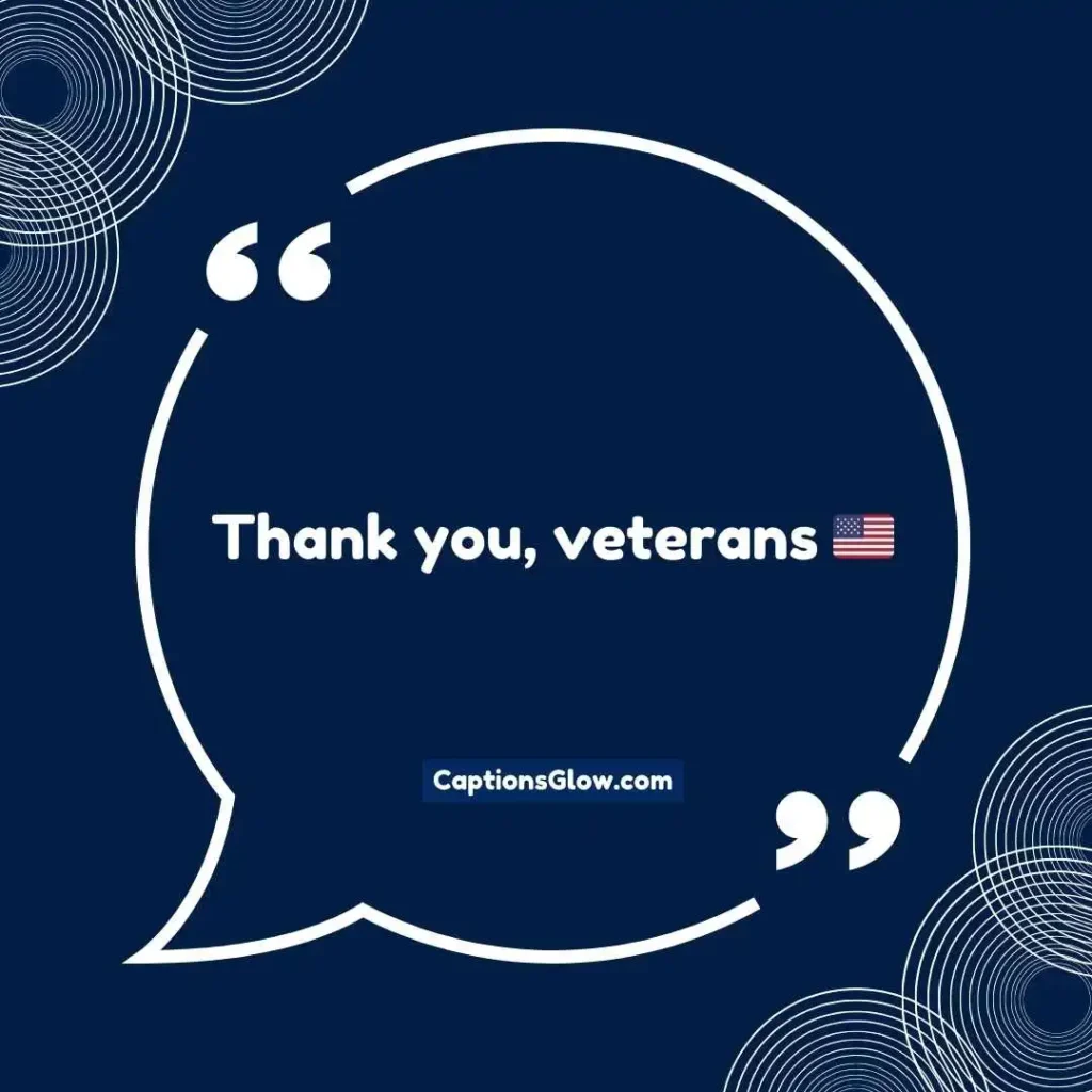 Simple veterans day captions