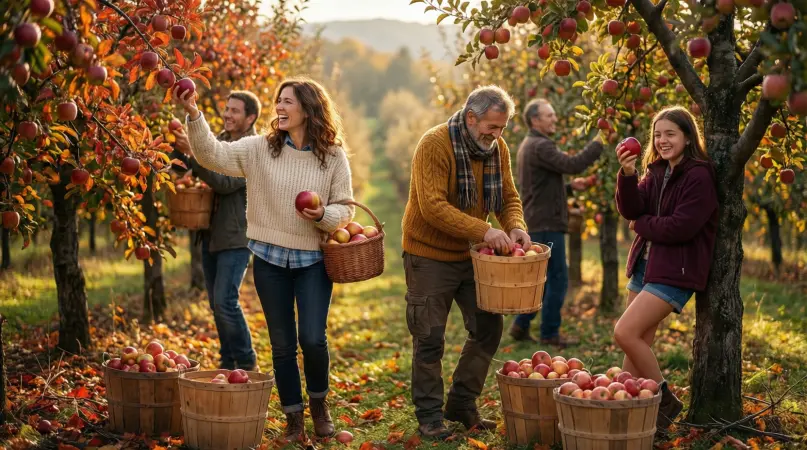 Apple Picking Captions